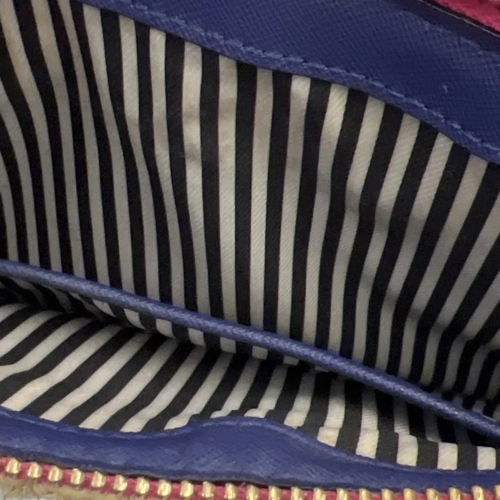 Kate Spade Cameron St Straw Pink Orange Blue Clarise Crossbody Fair 9.5